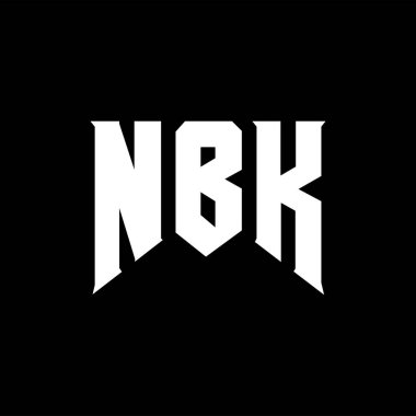 Teknoloji şirketi için NBK mektup logosu tasarımı. NBK logo tasarımı siyah ve beyaz renk kombinasyonu. NBK logosu, NBK vektörü, NBK tasarımı, NBK simgesi, NBK alfabesi. NBK tipografi logosu tasarımı.