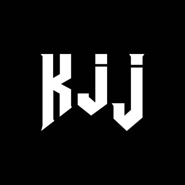 Teknoloji şirketi için KJJ mektup logosu tasarımı. KJJ logo tasarımı siyah ve beyaz renk kombinasyonu. KJJ logosu, KJJ vektörü, KJJ tasarımı, KJJ simgesi, KJJ alfabesi. KJJ tipografi logosu tasarımı.