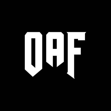 Teknoloji şirketi için OAF mektup logosu tasarımı. OAF logo tasarımı siyah ve beyaz renk kombinasyonu. OAF logosu, OAF vektörü, OAF tasarımı, OAF simgesi, OAF alfabesi. OAF tipografi logosu tasarımı.