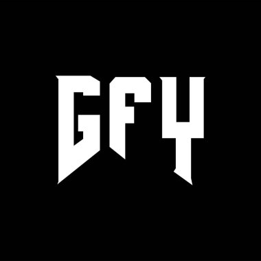 Teknoloji şirketi için GFY harf logosu tasarımı. GFY logo tasarımı siyah ve beyaz renk kombinasyonu. GFY logosu, GFY vektörü, GFY tasarımı, GFY simgesi, GFY alfabesi. GFY tipografi logosu tasarımı.