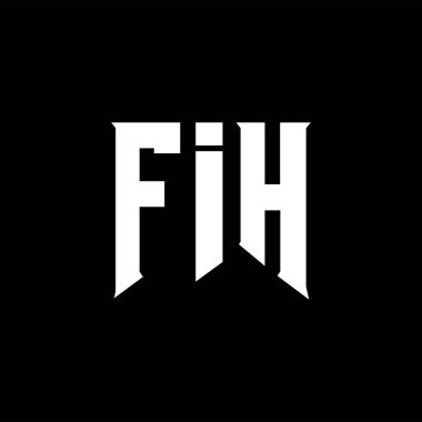 Teknoloji şirketi için FIH mektup logosu tasarımı. FIH logo tasarımı siyah ve beyaz renk kombinasyonu. FIH logosu, FIH vektörü, FIH tasarımı, FIH simgesi, FIH alfabesi. FIH tipografi logo tasarımı.