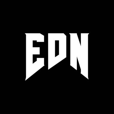 Teknoloji şirketi için EDN harf logosu tasarımı. EDN logo tasarımı siyah ve beyaz renk kombinasyonu. EDN logosu, EDN vektörü, EDN tasarımı, EDN simgesi, EDN alfabesi. EDN tipografi logosu tasarımı.