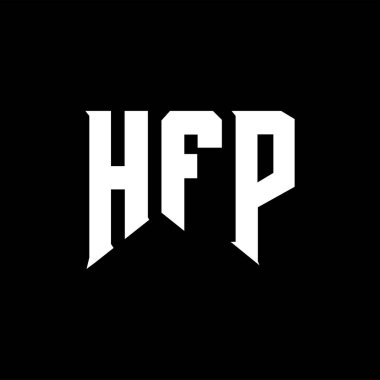 Teknoloji şirketi için HFP mektup logosu tasarımı. HFP logo tasarımı siyah ve beyaz renk kombinasyonu. HFP logosu, HFP vektörü, HFP tasarımı, HFP simgesi, HFP alfabesi. HFP tipografi logosu tasarımı.