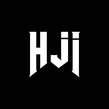 Teknoloji şirketi için HJI harf logosu tasarımı. HJI logo tasarımı siyah ve beyaz renk kombinasyonu. HJI logosu, HJI vektörü, HJI tasarımı, HJI simgesi, HJI alfabesi. HJI tipografi logosu tasarımı.