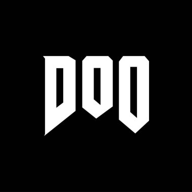 DOO 'nun teknoloji şirketi için logo tasarımı. DOO logosu siyah-beyaz renk kombinasyonu tasarladı. DOO logosu, DOO vektörü, DOO tasarımı, DOO simgesi, DOO alfabesi. DOO tipografi logosu tasarımı.