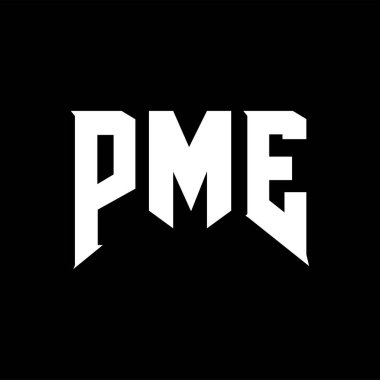 Teknoloji şirketi için PME mektup logosu tasarımı. PME logosu siyah ve beyaz renk kombinasyonu tasarladı. PME logosu, PME vektörü, PME tasarımı, PME simgesi, PME alfabesi. PME tipografi logosu tasarımı.