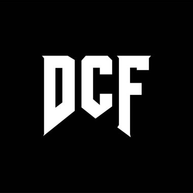 Teknoloji şirketi için DCF mektup logosu tasarımı. DCF logo tasarımı siyah ve beyaz renk kombinasyonu. DCF logosu, DCF vektörü, DCF tasarımı, DCF simgesi, DCF alfabesi. DCF tipografi logosu tasarımı.