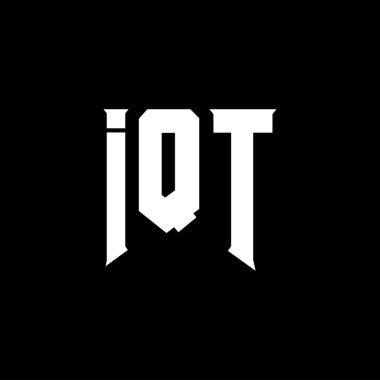 Teknoloji şirketi için IQT harf logosu tasarımı. IQT logo tasarımı siyah ve beyaz renk kombinasyonu. IQT logosu, IQT vektörü, IQT tasarımı, IQT simgesi, IQT alfabesi. IQT tipografi logosu tasarımı.