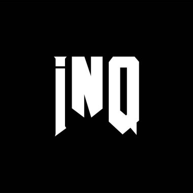 Teknoloji şirketi için INQ mektup logosu tasarımı. INQ logo tasarımı siyah ve beyaz renk kombinasyonu. INQ logosu, INQ vektörü, INQ tasarımı, INQ simgesi, INQ alfabesi. INQ tipografi logosu tasarımı.