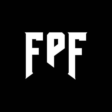 Teknoloji şirketi için FPF mektup logosu tasarımı. FPF logo tasarımı siyah ve beyaz renk kombinasyonu. FPF logosu, FPF vektörü, FPF tasarımı, FPF simgesi, FPF alfabesi. FPF tipografi logosu tasarımı.