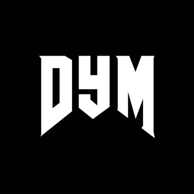 Teknoloji şirketi için DYM mektup logosu tasarımı. DYM logo tasarımı siyah ve beyaz renk kombinasyonu. DYM logosu, DYM vektörü, DYM tasarımı, DYM simgesi, DYM alfabesi. DYM tipografi logosu tasarımı.