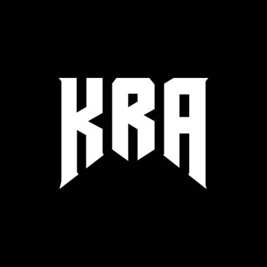 Teknoloji şirketi için KRA mektup logosu tasarımı. KRA logo tasarımı siyah ve beyaz renk kombinasyonu. KRA logosu, KRA vektörü, KRA tasarımı, KRA simgesi, KRA alfabesi. KRA tipografi logosu tasarımı.