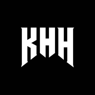 Teknoloji şirketi için KHH mektup logosu tasarımı. KHH logosu siyah ve beyaz renk kombinasyonu tasarladı. KHH logosu, KHH vektörü, KHH tasarımı, KHH simgesi, KHH alfabesi. KHH tipografi logosu tasarımı.