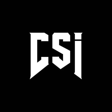Teknoloji şirketi için CSI mektup logosu tasarımı. CSI logo tasarımı siyah beyaz renk kombinasyonu. CSI logosu, CSI vektörü, CSI tasarımı, CSI simgesi, CSI alfabesi. CSI tipografi logo tasarımı.