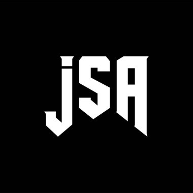 JSA letter logo design for technology company. JSA logo design black and white color combination. JSA logo, JSA vector, JSA design, JSA icon, JSA alphabet. JSA typography logo design. clipart