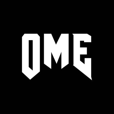 Teknoloji şirketi için OME mektup logosu tasarımı. OME logosu siyah-beyaz renk kombinasyonu tasarladı. OME logosu, OME vektörü, OME tasarımı, OME simgesi, OME alfabesi. OME tipografi logosu tasarımı.