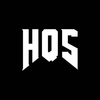 Teknoloji şirketi için HQS harf logosu tasarımı. HQS logo tasarımı siyah ve beyaz renk kombinasyonu. HQS logosu, HQS vektörü, HQS dizaynı, HQS simgesi, HQS alfabesi. HQS tipografi logosu tasarımı.