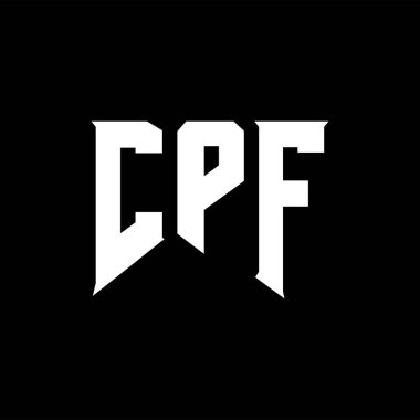 Teknoloji şirketi için CPF mektup logosu tasarımı. CPF logo tasarımı siyah ve beyaz renk kombinasyonu. CPF logosu, CPF vektörü, CPF tasarımı, CPF simgesi, CPF alfabesi. CPF tipografi logosu tasarımı.