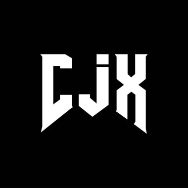 Teknoloji şirketi için CJX mektup logosu tasarımı. CJX logo tasarımı siyah ve beyaz renk kombinasyonu. CJX logosu, CJX vektörü, CJX tasarımı, CJX simgesi, CJX alfabesi. CJX tipografi logosu tasarımı.