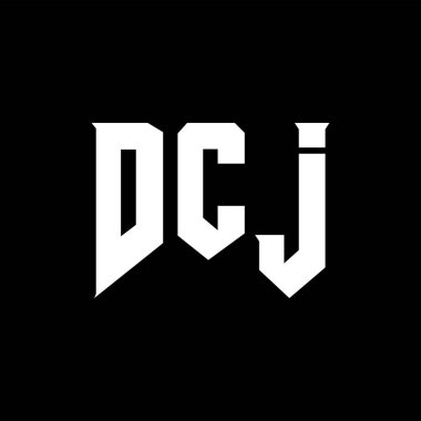 Teknoloji şirketi için DCJ mektup logosu tasarımı. DCJ logo tasarımı siyah ve beyaz renk kombinasyonu. DCJ logosu, DCJ vektörü, DCJ tasarımı, DCJ simgesi, DCJ alfabesi. DCJ tipografi logosu tasarımı.