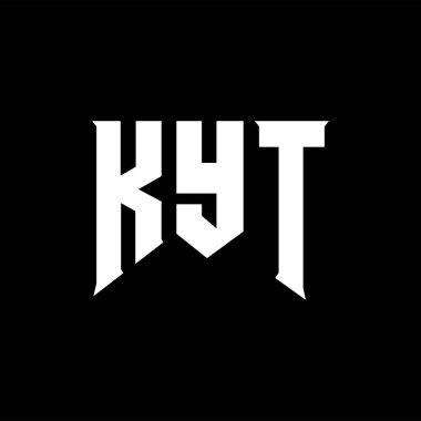 Teknoloji şirketi için KYT harf logosu tasarımı. KYT logo tasarımı siyah ve beyaz renk kombinasyonu. KYT logosu, KYT vektörü, KYT tasarımı, KYT simgesi, KYT alfabesi. KYT tipografi logosu tasarımı.