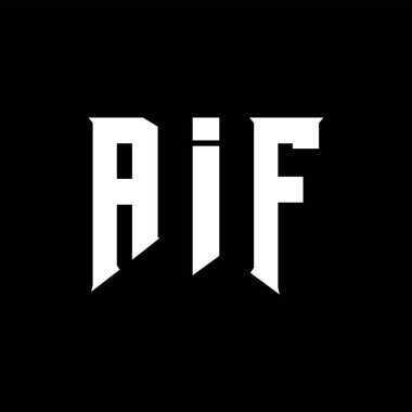 Teknoloji şirketi için AIF mektup logosu tasarımı. AIF logo tasarımı siyah ve beyaz renk kombinasyonu. AIF logosu, AIF vektörü, AIF tasarımı, AIF simgesi, AIF alfabesi. AIF tipografi logo tasarımı.