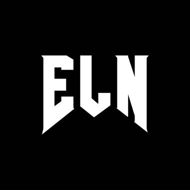 Teknoloji şirketi için ELN mektup logosu tasarımı. ELN logo tasarımı siyah ve beyaz renk kombinasyonu. ELN logosu, ELN vektörü, ELN dizaynı, ELN simgesi, ELN alfabesi. ELN tipografi logosu tasarımı.