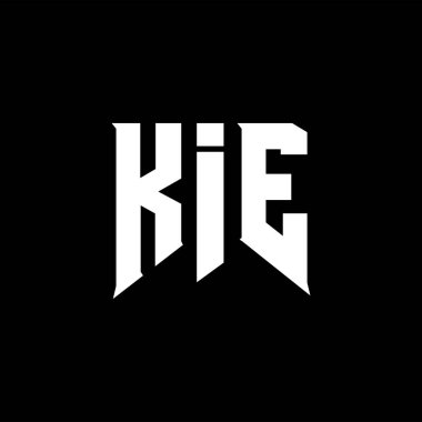 Teknoloji şirketi için KIE mektup logosu tasarımı. KIE logo tasarımı siyah ve beyaz renk kombinasyonu. KIE logosu, KIE vektörü, KIE dizaynı, KIE simgesi, KIE alfabesi. KIE tipografi logosu tasarımı.