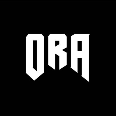 ORA teknoloji şirketi için mektup logosu tasarımı. ORA logo tasarımı siyah ve beyaz renk kombinasyonu. ORA logosu, ORA vektörü, ORA tasarımı, ORA simgesi, ORA alfabesi. ORA tipografi logosu tasarımı.