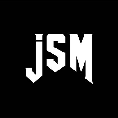 Teknoloji şirketi için JSM mektup logosu tasarımı. JSM logo tasarımı siyah ve beyaz renk kombinasyonu. JSM logosu, JSM vektörü, JSM tasarımı, JSM simgesi, JSM alfabesi. JSM tipografi logosu tasarımı.