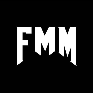 Teknoloji şirketi için FMM mektup logosu tasarımı. FMM logo tasarımı siyah ve beyaz renk kombinasyonu. FMM logosu, FMM vektörü, FMM tasarımı, FMM simgesi, FMM alfabesi. FMM tipografi logosu tasarımı.