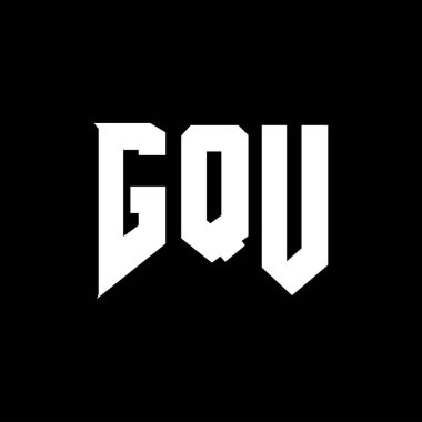Teknoloji şirketi için GQU harf logosu tasarımı. GQU logo tasarımı siyah-beyaz renk kombinasyonu. GQU logosu, GQU vektörü, GQU tasarımı, GQU simgesi, GQU alfabesi. GQU tipografi logosu tasarımı.