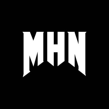 Teknoloji şirketi için MHN harf logosu tasarımı. MHN logo tasarımı siyah ve beyaz renk kombinasyonu. MHN logosu, MHN vektörü, MHN tasarımı, MHN simgesi, MHN alfabesi. MHN tipografi logosu tasarımı.