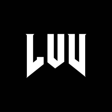 Teknoloji şirketi için LUV harf logosu tasarımı. LUV logo tasarımı siyah ve beyaz renk kombinasyonu. LUV logosu, LUV vektörü, LUV tasarımı, LUV simgesi, LUV alfabesi. LUV tipografi logosu tasarımı.