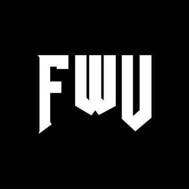 Teknoloji şirketi için FWU mektup logosu tasarımı. FWU logo tasarımı siyah ve beyaz renk kombinasyonu. FWU logosu, FWU vektörü, FWU tasarımı, FWU simgesi, FWU alfabesi. FWU tipografi logosu tasarımı.