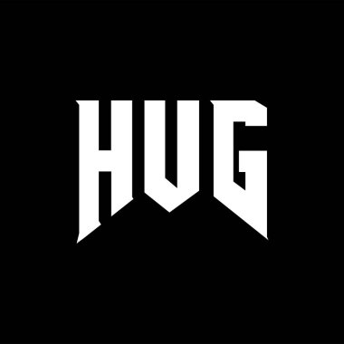 Teknoloji şirketi için büyük harfli logo tasarımı. HUG logo tasarımı siyah ve beyaz renk kombinasyonu. HUG logosu, Hug vektörü, Hug tasarımı, HuG simgesi, Hug alfabesi. HUG tipografi logosu tasarımı.