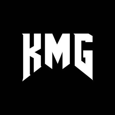 Teknoloji şirketi için KMG harf logosu tasarımı. KMG logo tasarımı siyah ve beyaz renk kombinasyonu. KMG logosu, KMG vektörü, KMG tasarımı, KMG simgesi, KMG alfabesi. KMG tipografi logo tasarımı.