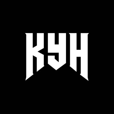 Teknoloji şirketi için KYH mektup logosu tasarımı. KYH logosu siyah ve beyaz renk kombinasyonu tasarladı. KYH logosu, KYH vektörü, KYH dizaynı, KYH simgesi, KYH alfabesi. KYH tipografi logosu tasarımı.
