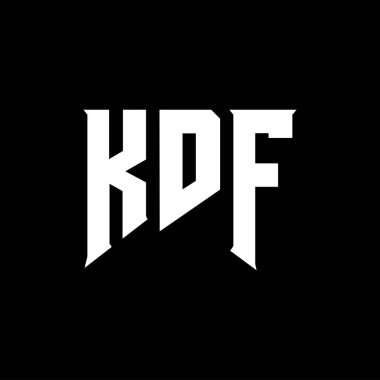 Teknoloji şirketi için KDF mektup logosu tasarımı. KDF logo tasarımı siyah ve beyaz renk kombinasyonu. KDF logosu, KDF vektörü, KDF tasarımı, KDF simgesi, KDF alfabesi. KDF tipografi logosu tasarımı.