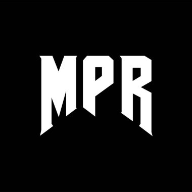 MPR 'nin teknoloji şirketi için logo tasarımı. MPR logo tasarımı siyah ve beyaz renk kombinasyonu. MPR logosu, MPR vektörü, MPR tasarımı, MPR simgesi, MPR alfabesi. MPR tipografi logosu tasarımı.