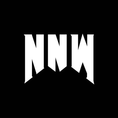 Teknoloji şirketi için NNW harf logosu tasarımı. NNW logo tasarımı siyah ve beyaz renk kombinasyonu. NNW logosu, NNW vektörü, NNW tasarımı, NNW simgesi, NNW alfabesi. NNW tipografi logosu tasarımı.
