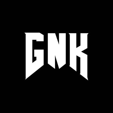 Teknoloji şirketi için GNK mektup logosu tasarımı. GNK logo tasarımı siyah ve beyaz renk kombinasyonu. GNK logosu, GNK vektörü, GNK tasarımı, GNK simgesi, GNK alfabesi. GNK tipografi logosu tasarımı.