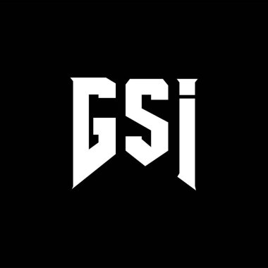 Teknoloji şirketi için GSI harf logosu tasarımı. GSI logo tasarımı siyah ve beyaz renk kombinasyonu. GSI logosu, GSI vektörü, GSI tasarımı, GSI simgesi, GSI alfabesi. GSI tipografi logo tasarımı.