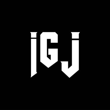 Teknoloji şirketi için IGJ mektup logosu tasarımı. IGJ logo tasarımı siyah ve beyaz renk kombinasyonu. IGJ logosu, IGJ vektörü, IGJ tasarımı, IGJ simgesi, IGJ alfabesi. IGJ tipografi logosu tasarımı.