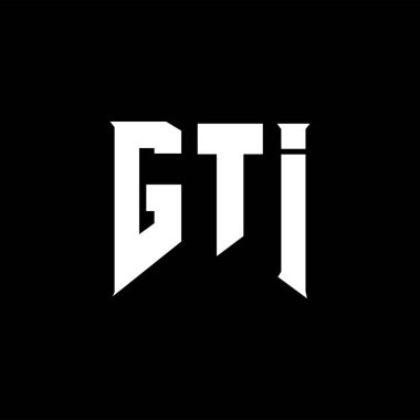 Teknoloji şirketi için GTI harf logosu tasarımı. GTI logo tasarımı siyah ve beyaz renk kombinasyonu. GTI logosu, GTI vektörü, GTI tasarımı, GTI simgesi, GTI alfabesi. GTI tipografi logosu tasarımı.