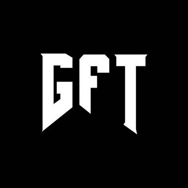 Teknoloji şirketi için GFT harf logosu tasarımı. GFT logo tasarımı siyah ve beyaz renk kombinasyonu. GFT logosu, GFT vektörü, GFT tasarımı, GFT simgesi, GFT alfabesi. GFT tipografi logo tasarımı.