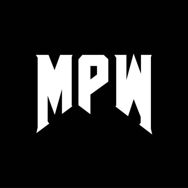 MPW 'nin teknoloji şirketi için logo tasarımı. MPW logo tasarımı siyah ve beyaz renk kombinasyonu. MPW logosu, MPW vektörü, MPW tasarımı, MPW simgesi, MPW alfabesi. MPW tipografi logosu tasarımı.