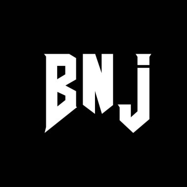 Teknoloji şirketi için BNJ mektup logosu tasarımı. BNJ logo tasarımı siyah ve beyaz renk kombinasyonu. BNJ logosu, BNJ vektörü, BNJ tasarımı, BNJ simgesi, BNJ alfabesi. BNJ tipografi logosu tasarımı.