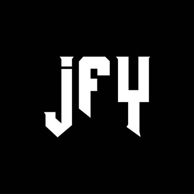 Teknoloji şirketi için JFY mektup logosu tasarımı. JFY logo tasarımı siyah ve beyaz renk kombinasyonu. JFY logosu, JFY vektörü, JFY tasarımı, JFY simgesi, JFY alfabesi. JFY tipografi logosu tasarımı.