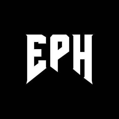 Teknoloji şirketi için EPH mektup logosu tasarımı. EPH logosu siyah ve beyaz renk kombinasyonu tasarladı. EPH logosu, EPH vektörü, EPH dizaynı, EPH simgesi, EPH alfabesi. EPH tipografi logosu tasarımı.